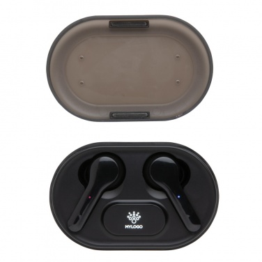 Logo trade corporate gift photo of: Light up logo TWS earbuds in charging case